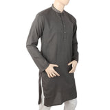 Mashriq Slim Fit Embroidered Kurta For Men - Grey, Men, Shalwar Kameez, Chase Value, Chase Value