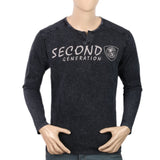Men's Full Sleeves T-Shirt - Dark Grey, Men, T-Shirts And Polos, Chase Value, Chase Value