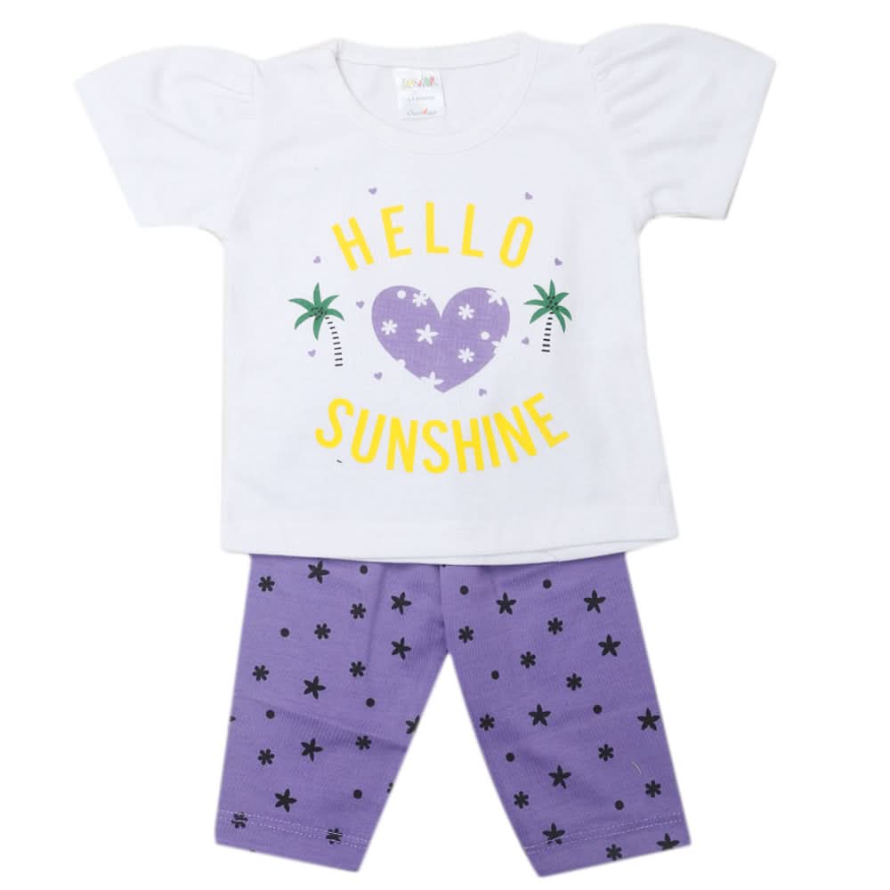 Newborn Girls Half Sleeves Suit - White, Kids, Newborn Girls Sets And Suits, Chase Value, Chase Value