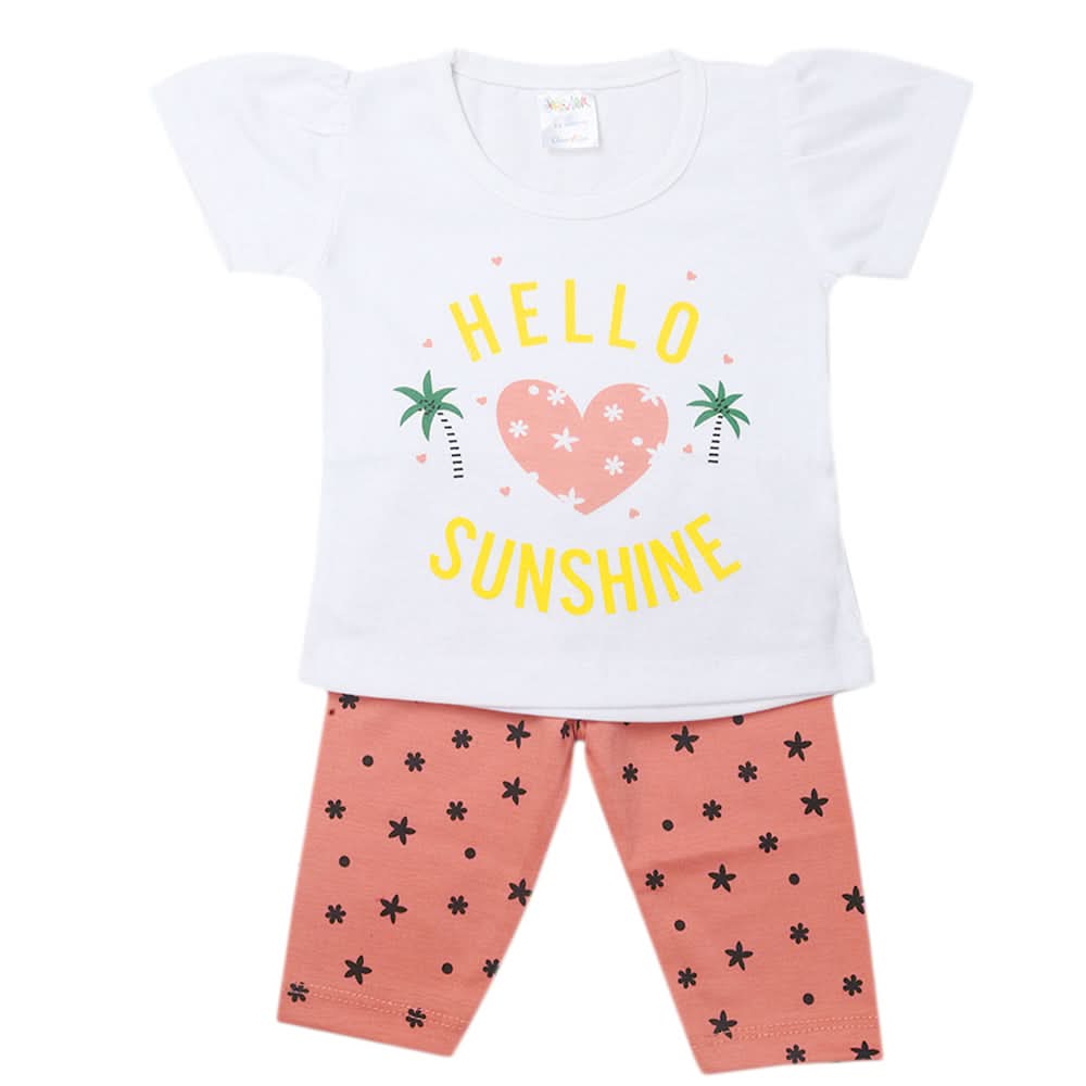 Newborn Girls Half Sleeves Suit - White, Kids, Newborn Girls Sets And Suits, Chase Value, Chase Value