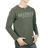 Men's Full Sleeves T-Shirt - Dark Green, Men, T-Shirts And Polos, Chase Value, Chase Value