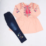 Girls Full Sleeves Suit - Peach, Kids, Girls Sets And Suits, Chase Value, Chase Value