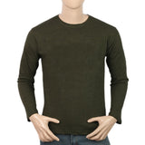 Men's Full Sleeves Twisted T-Shirt - Olive Green, Men, T-Shirts And Polos, Chase Value, Chase Value