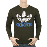 Men's Full Sleeves Twisted T-Shirt - Olive Green, Men, T-Shirts And Polos, Chase Value, Chase Value