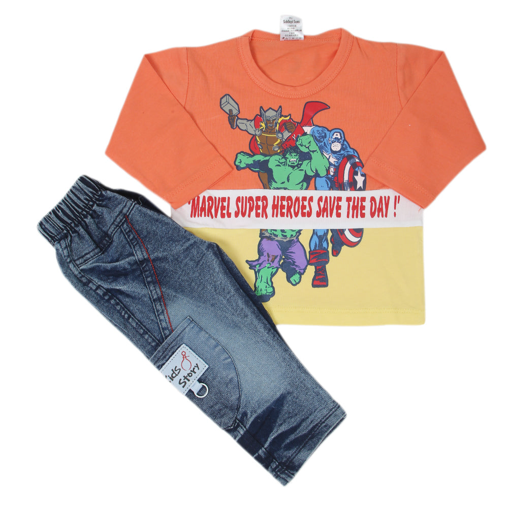 Newborn Boys Full Sleeves Suit - Peach, Kids, NB Boys Sets And Suits, Chase Value, Chase Value