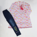 Girls 2 Pcs Embroidery Suit - Light Pink, Kids, Girls Sets And Suits, Chase Value, Chase Value