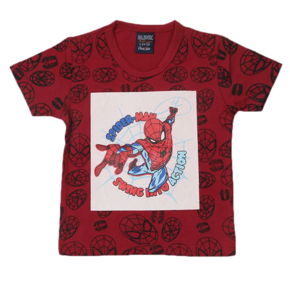Boys Half Sleeves T-Shirt - Maroon, Boys T-Shirts, Chase Value, Chase Value