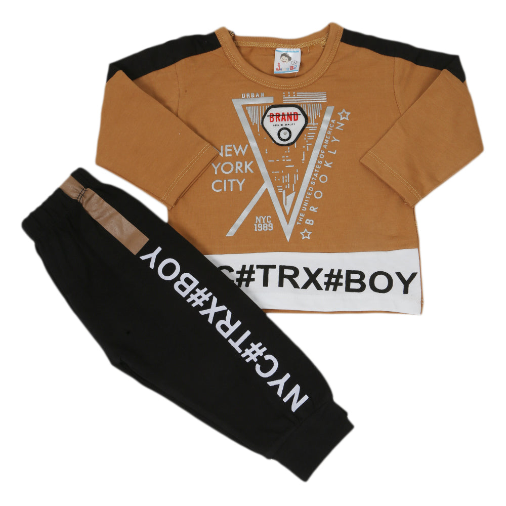 Newborn Boys Full Sleeves Suit 01247 - Brown, Kids, NB Boys Sets And Suits, Chase Value, Chase Value