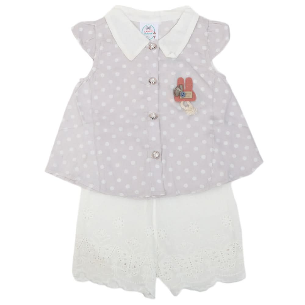 Newborn Girls Half Sleeves Suit - Grey, Kids, New Born Girls Sets And Suits, Chase Value, Chase Value