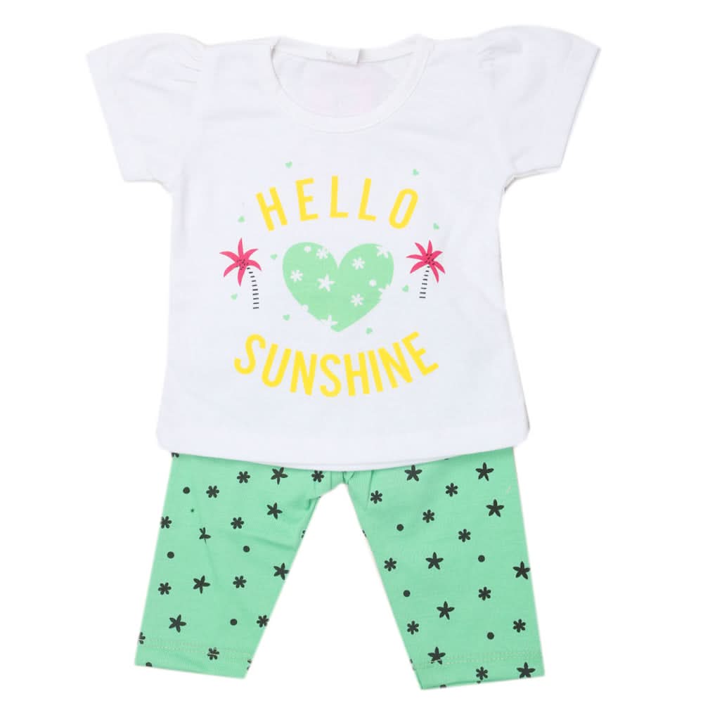 Newborn Girls Half Sleeves Suit - White, Kids, Newborn Girls Sets And Suits, Chase Value, Chase Value