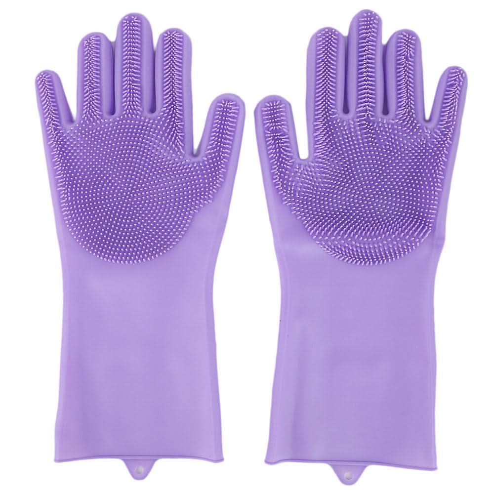 Silicone Dish Washing Gloves - Purple, Crockery & Kitchenware, Chase Value, Chase Value