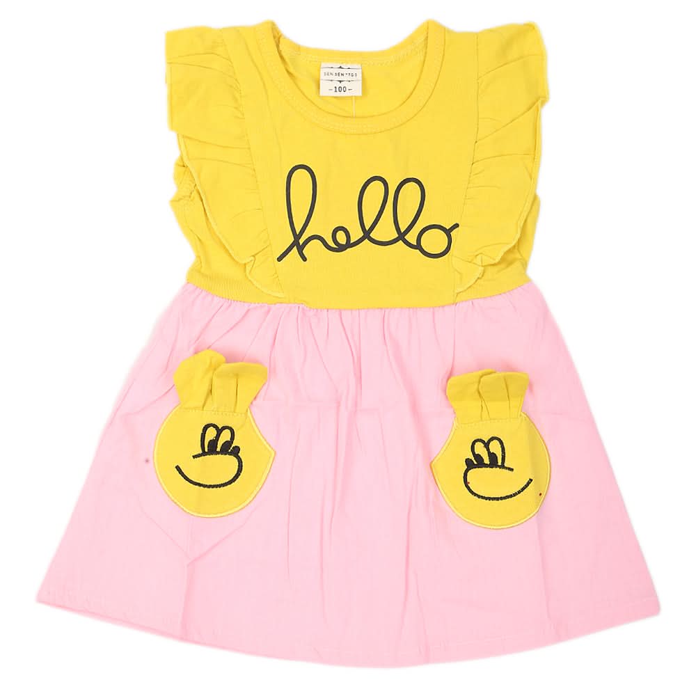 Newborn Girls Frock - Yellow, Kids, NB Girls Frocks, Chase Value, Chase Value