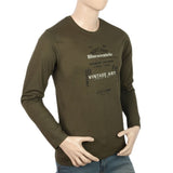Men's Jersey Full Sleeves T-Shirt - Olive Green, Men, T-Shirts And Polos, Chase Value, Chase Value