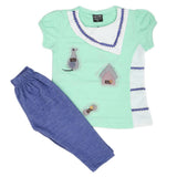 Girls Short Suit - Green, Kids, Girls Sets And Suits, Chase Value, Chase Value