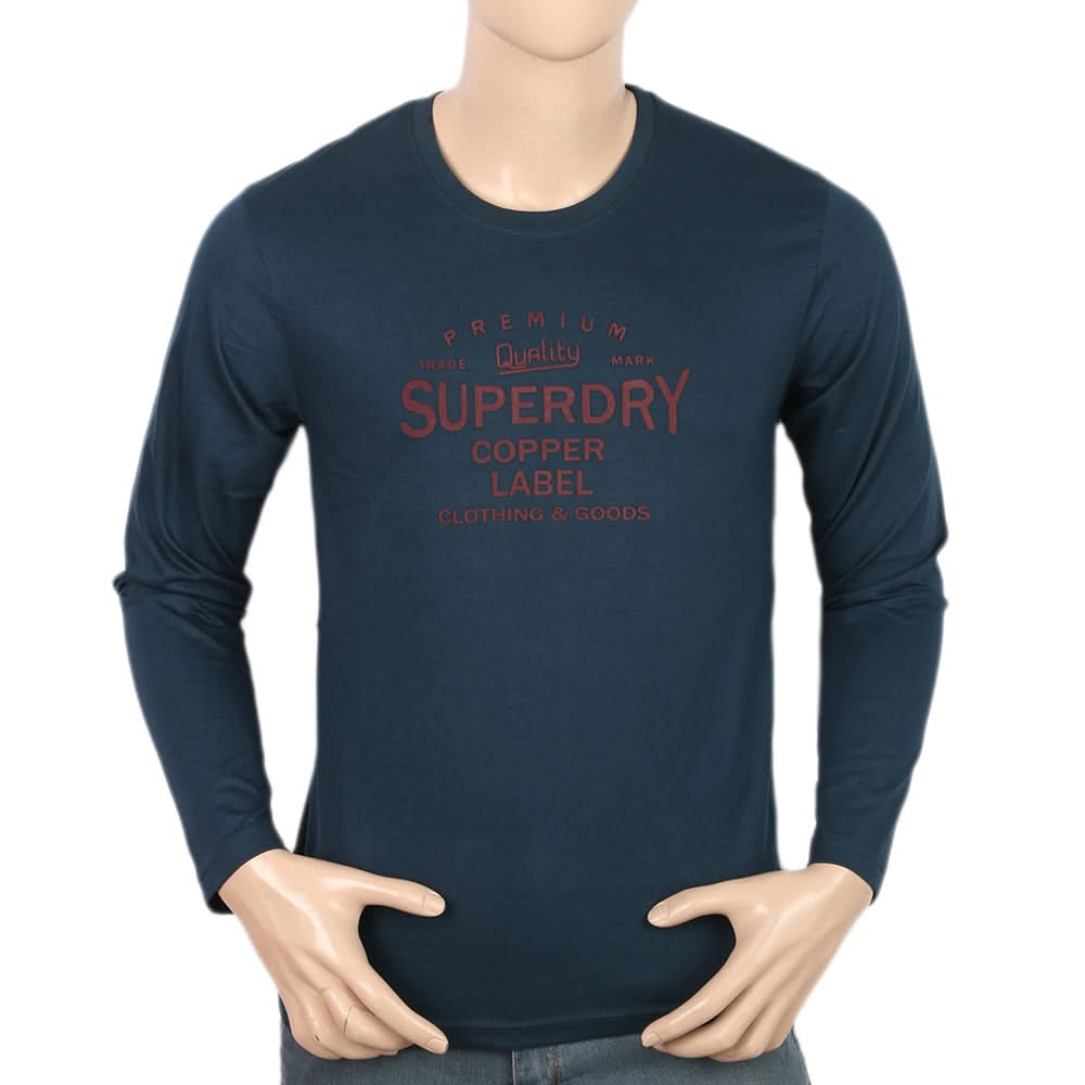 Men's Jersey Full Sleeves T-Shirt - Sea Green, Men, T-Shirts And Polos, Chase Value, Chase Value