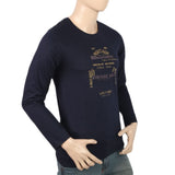 Men's Jersey Full Sleeves T-Shirt - Navy Blue, Men, T-Shirts And Polos, Chase Value, Chase Value