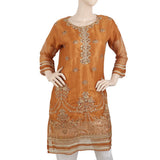 Women's Embroidered Masoori Kurti With Stone - Mustard, Women, Ready Kurtis, Chase Value, Chase Value