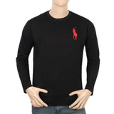 Men's Full Sleeves Logo T-Shirt - Black, Men, T-Shirts And Polos, Chase Value, Chase Value
