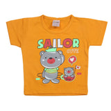 Newborn Boys Half Sleeves T-Shirt - Mustard, Kids, Newborn Boys Shirts And T-Shirts, Chase Value, Chase Value