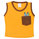 Newborn Boys Sando - Mustard, Kids, New Born Boys Shirts And T-Shirts, Chase Value, Chase Value