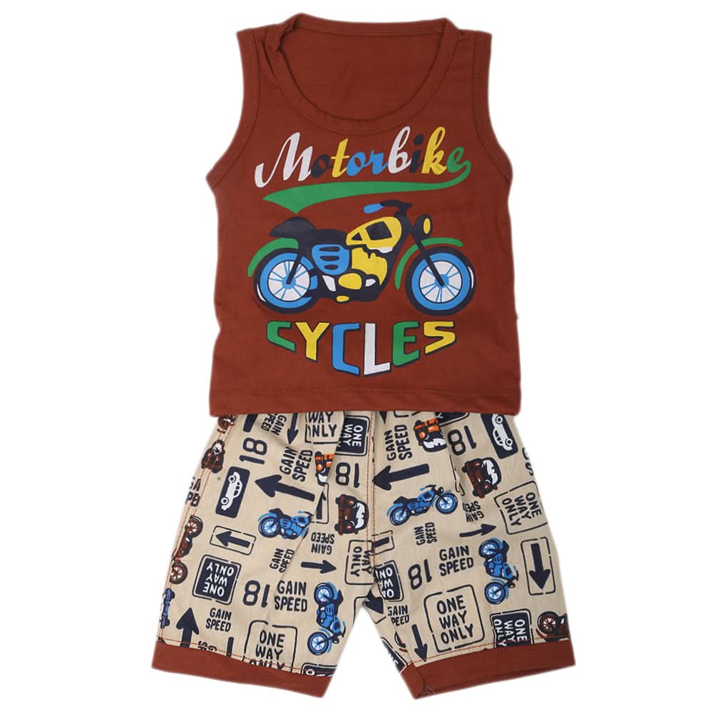 Boys Sando Suit - Dark Brown, Kids, Boys Sets And Suits, Chase Value, Chase Value
