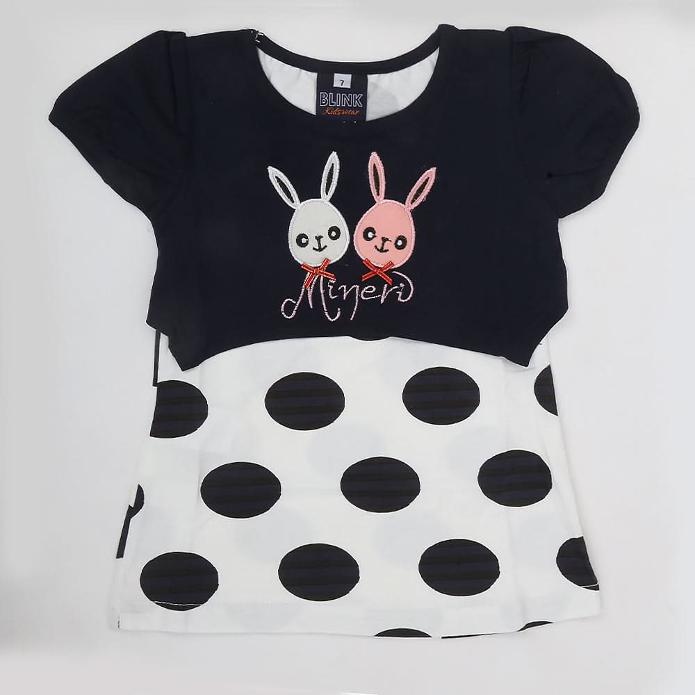 Girls Half Sleeves T-Shirt A08 - Navy Blue, Kids, Girls T-Shirts, Chase Value, Chase Value