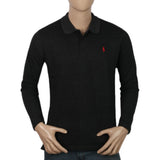 Men's Full Sleeves Plain Polo T-Shirt - Dark Grey, Men, T-Shirts And Polos, Chase Value, Chase Value