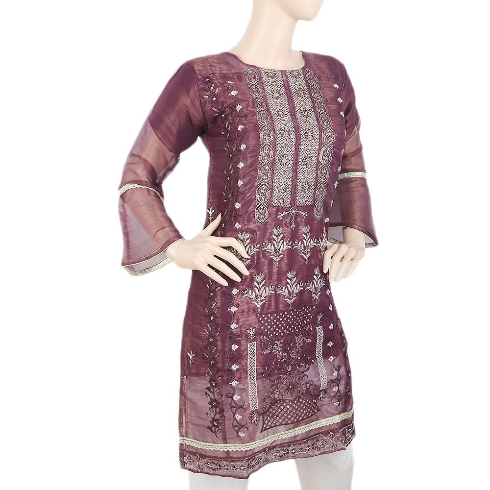 Women's Embroidered Masoori Kurti - Purple, Women, Ready Kurtis, Chase Value, Chase Value