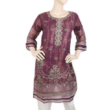 Women's Embroidered Masoori Kurti With Stone - Purple, Women, Ready Kurtis, Chase Value, Chase Value