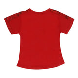 Girls Shoulder Frill & Chest T-Shirt - Red, Kids, Girls T-Shirts, Chase Value, Chase Value