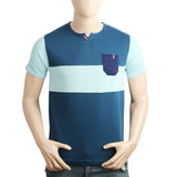 Men's Half Sleeves T-Shirt - Steel Blue, Men, T-Shirts And Polos, Chase Value, Chase Value