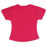 Girls Shoulder Frill & Chest T-Shirt - Pink, Girls T-Shirts, Chase Value, Chase Value