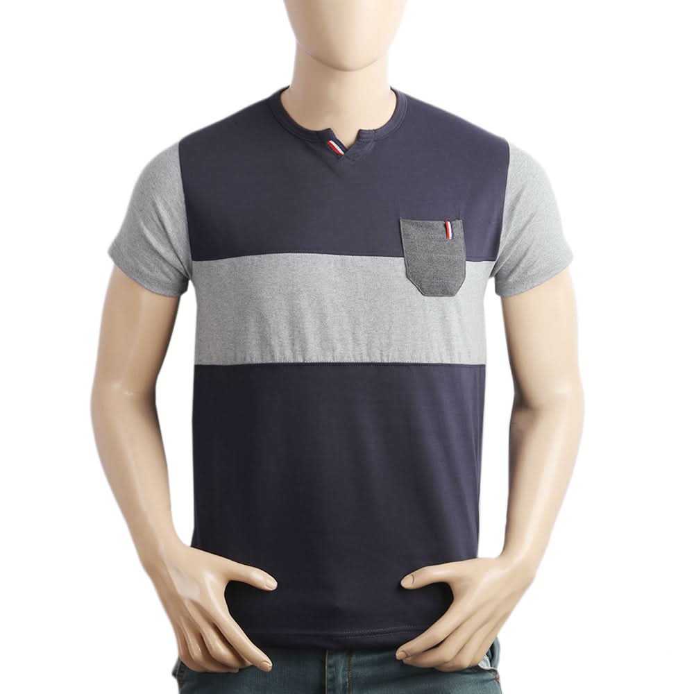 Men's Half Sleeves T-Shirt - Dark Blue, Men, T-Shirts And Polos, Chase Value, Chase Value