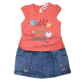 Newborn Girls Half Sleeves Skirt Suit - Peach, Kids, NB Girls Sets And Suits, Chase Value, Chase Value
