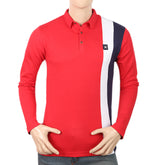 Men's Eminent Full Sleeves Polo T-Shirt - Red, Men, T-Shirts And Polos, Eminent, Chase Value