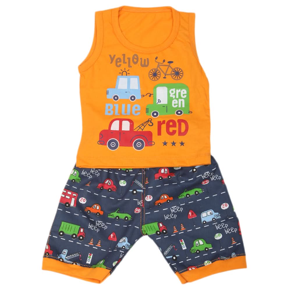 Boys Sando Suit - Orange, Kids, Boys Sets And Suits, Chase Value, Chase Value