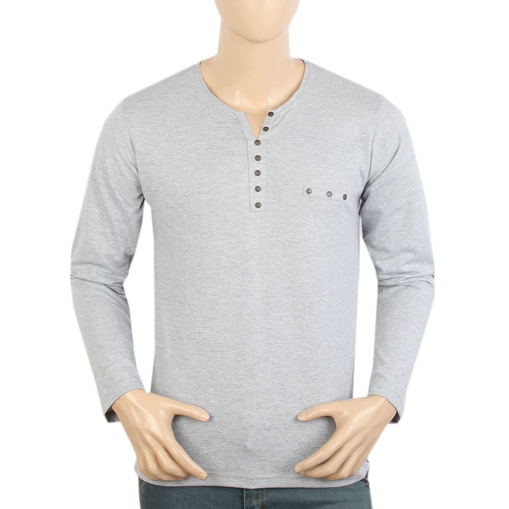 Men's Full Sleeves T-Shirt - Light Grey, Men's T-Shirts & Polos, Chase Value, Chase Value