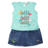 Newborn Girls Half Sleeves Skirt Suit - Cyan, Kids, NB Girls Sets And Suits, Chase Value, Chase Value