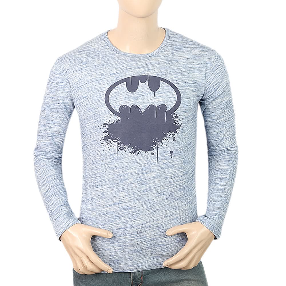 Men's Full Sleeves Twisted T-Shirt - Light Blue, Men, T-Shirts And Polos, Chase Value, Chase Value
