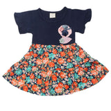 Newborn Girls Half Sleeves Frock - Navy Blue, Kids, Newborn Girls Frocks, Chase Value, Chase Value