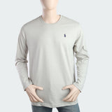 Men's Round Neck Full Sleeves T-Shirt - Steel Green, Men, T-Shirts And Polos, Chase Value, Chase Value