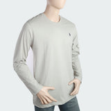 Men's Round Neck Full Sleeves T-Shirt - Steel Green, Men, T-Shirts And Polos, Chase Value, Chase Value
