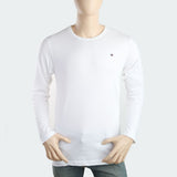 Men's Round Neck Full Sleeves T-Shirt - White, Men, T-Shirts And Polos, Chase Value, Chase Value
