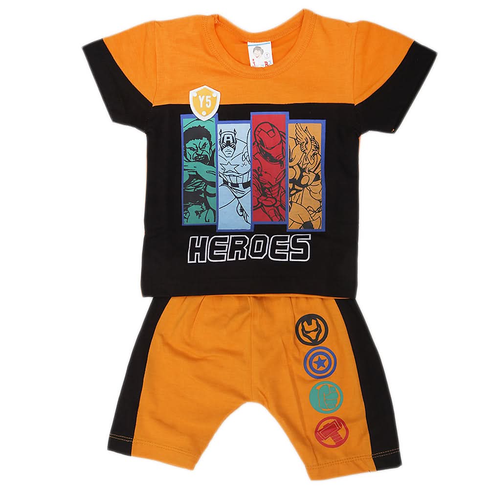 Newborn Boys Half Sleeves Suit - Yellow, Kids, NB Boys Sets And Suits, Chase Value, Chase Value