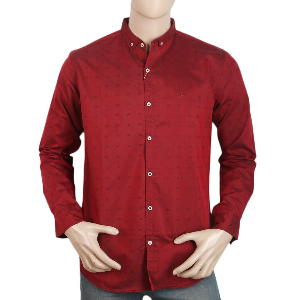 Men's Full Sleeves Casual Shirt - Maroon, Men, Shirts, Chase Value, Chase Value