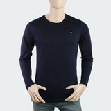 Men's Round Neck Full Sleeves T-Shirt - Navy Blue, Men, T-Shirts And Polos, Chase Value, Chase Value