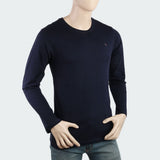 Men's Round Neck Full Sleeves T-Shirt - Navy Blue, Men, T-Shirts And Polos, Chase Value, Chase Value