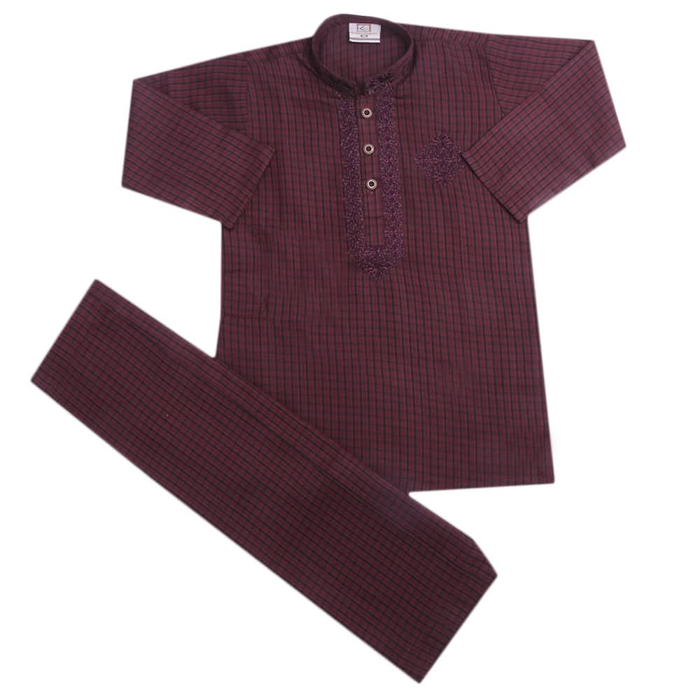 Boys Embroidered Shalwar Suit - Maroon, Kids, Boys Shalwar Kameez, Chase Value, Chase Value