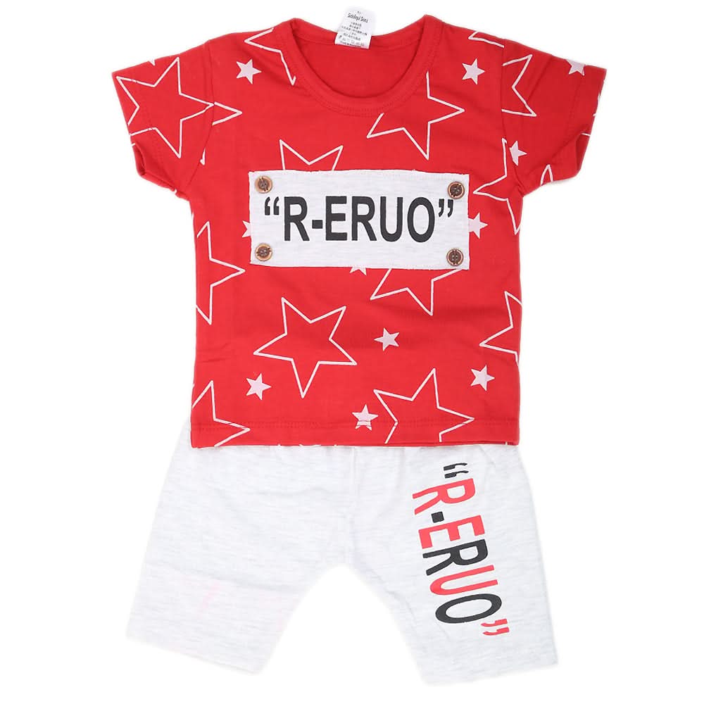Newborn Boys Half Sleeves Suit - Red, Kids, NB Boys Sets And Suits, Chase Value, Chase Value