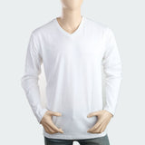 Men's V Neck Full Sleeves T-Shirt - white, Men, T-Shirts And Polos, Chase Value, Chase Value